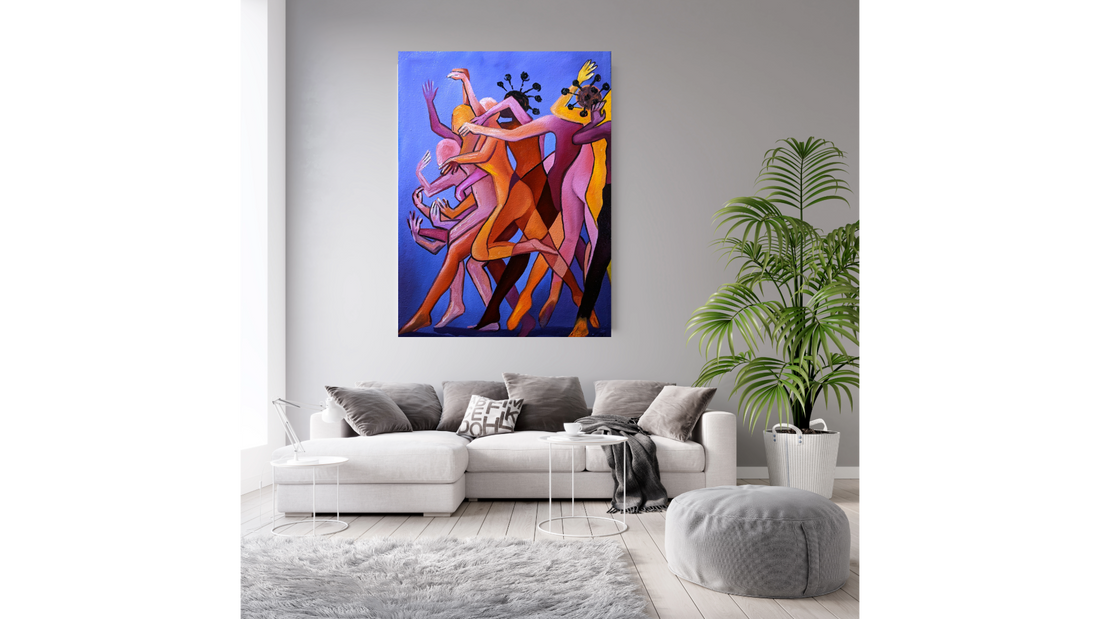 : African Oil Painting by Gilles Samen