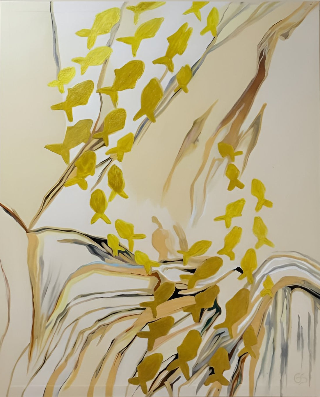 The Ocean and the Golden Fish : African Oil Painting by Gilles Samen