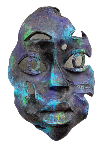 Eco Friendly Wood Sculpture "Face And Hope 2"
