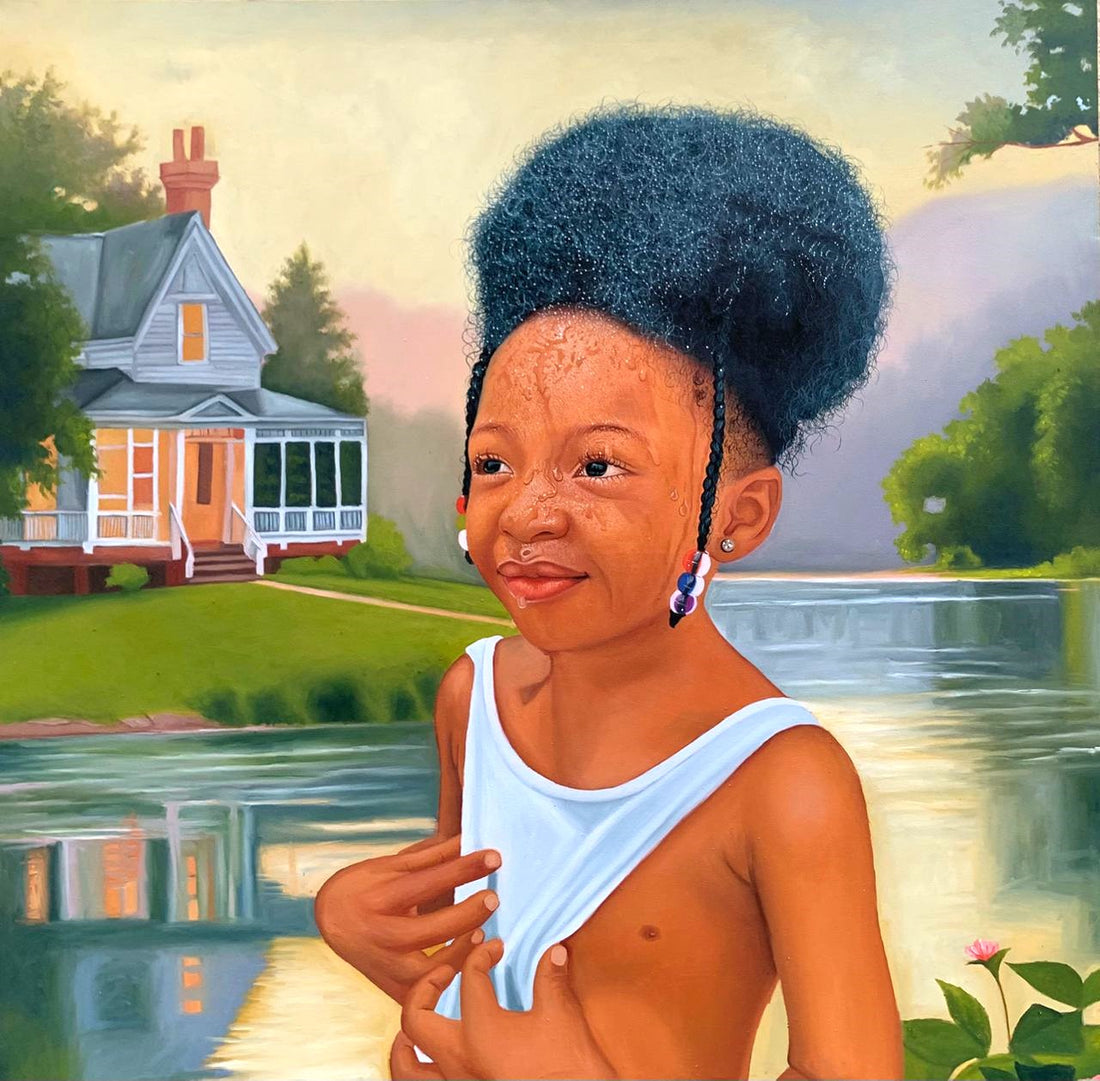 Finding Peace In Nature : African Oil Painting For Sale