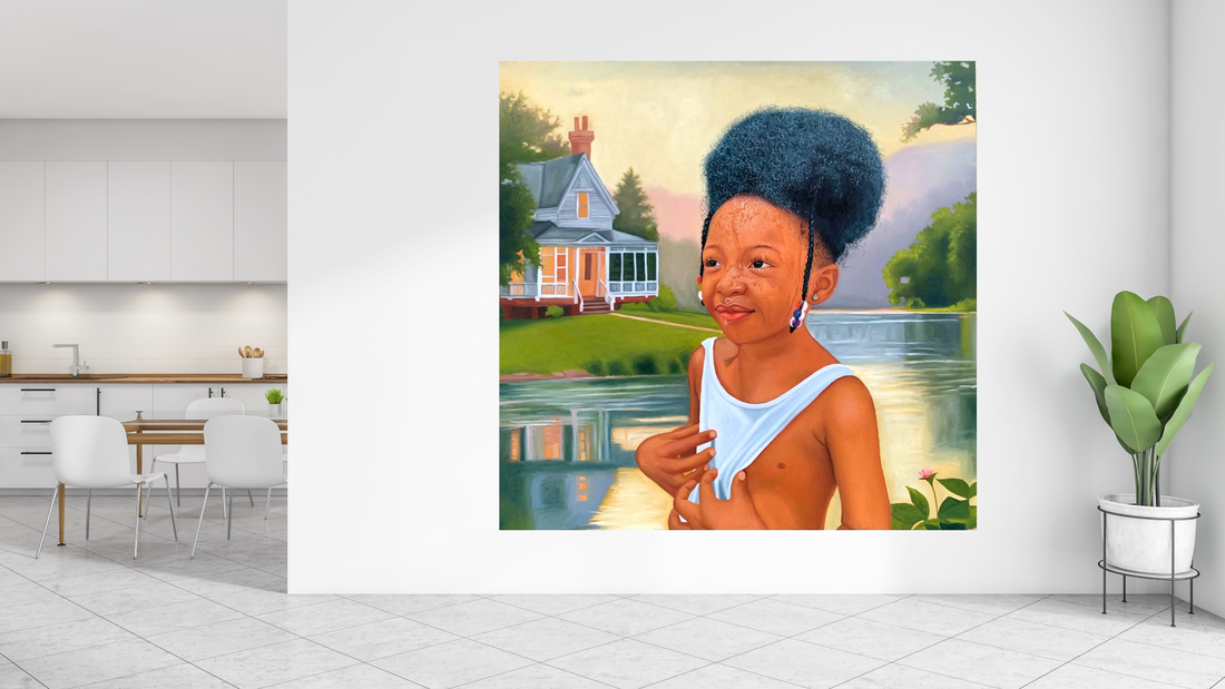 Finding Peace In Nature : African Oil Painting For Sale