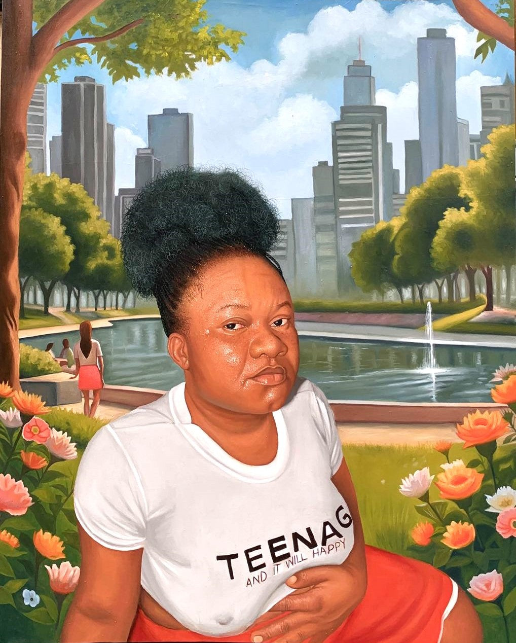 In Her Eyes, A Thousand Stories : African Oil Painting For Sale