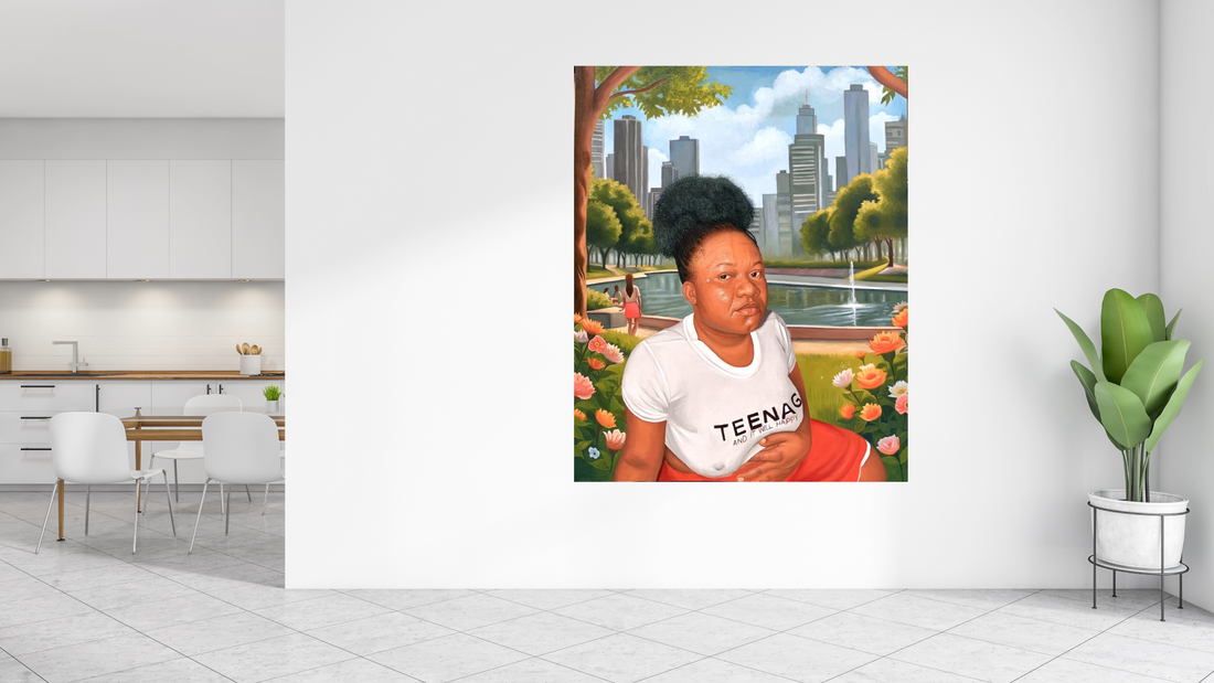 In Her Eyes, A Thousand Stories : African Oil Painting For Sale