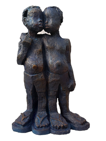 Clay With Pigment Sculpture "Love And Friendship 1"