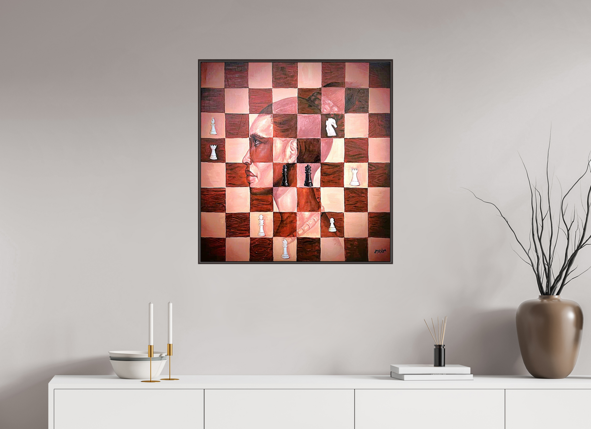 70 x 73,6 cm, Fine Art Print On Alu-Dibond Brown Aduni Is Trapped - Fine Art Print On Alu-Dibond