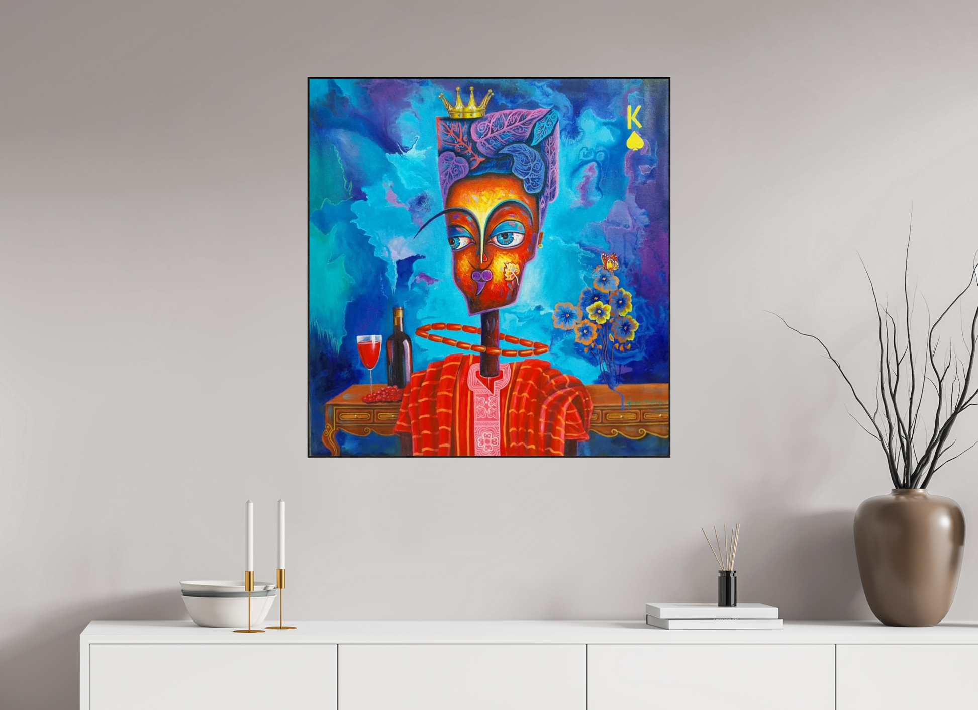 80 x 83,8 cm, Fine Art Print On Alu-Dibond Framed With Artbox Black The King - Fine Art Print On Alu-Dibond