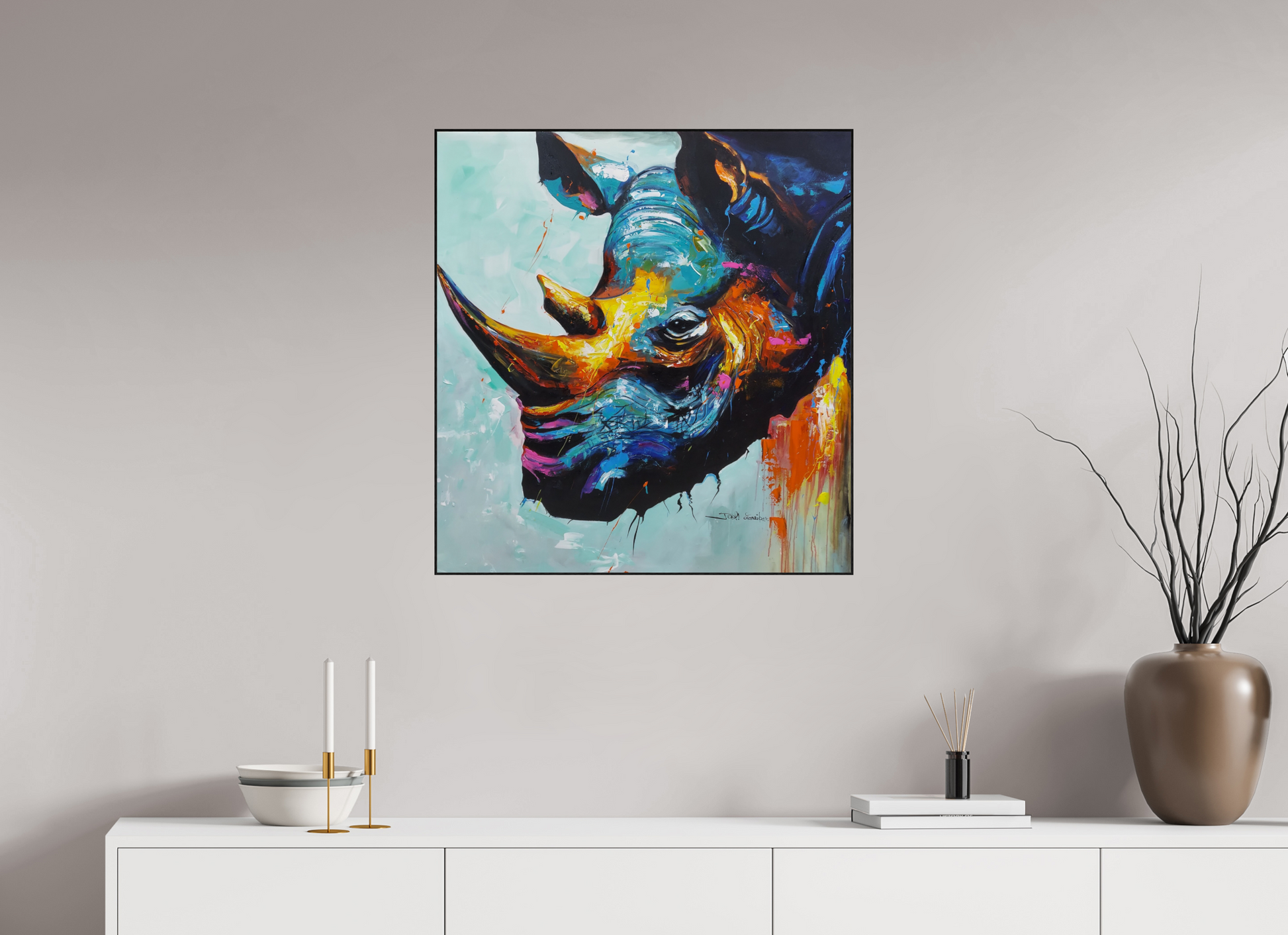 70 x 74,5 cm, Fine Art Print On Alu-Dibond Framed With Artbox Black Forged By Heart I - Fine Art Print On Alu-Dibond