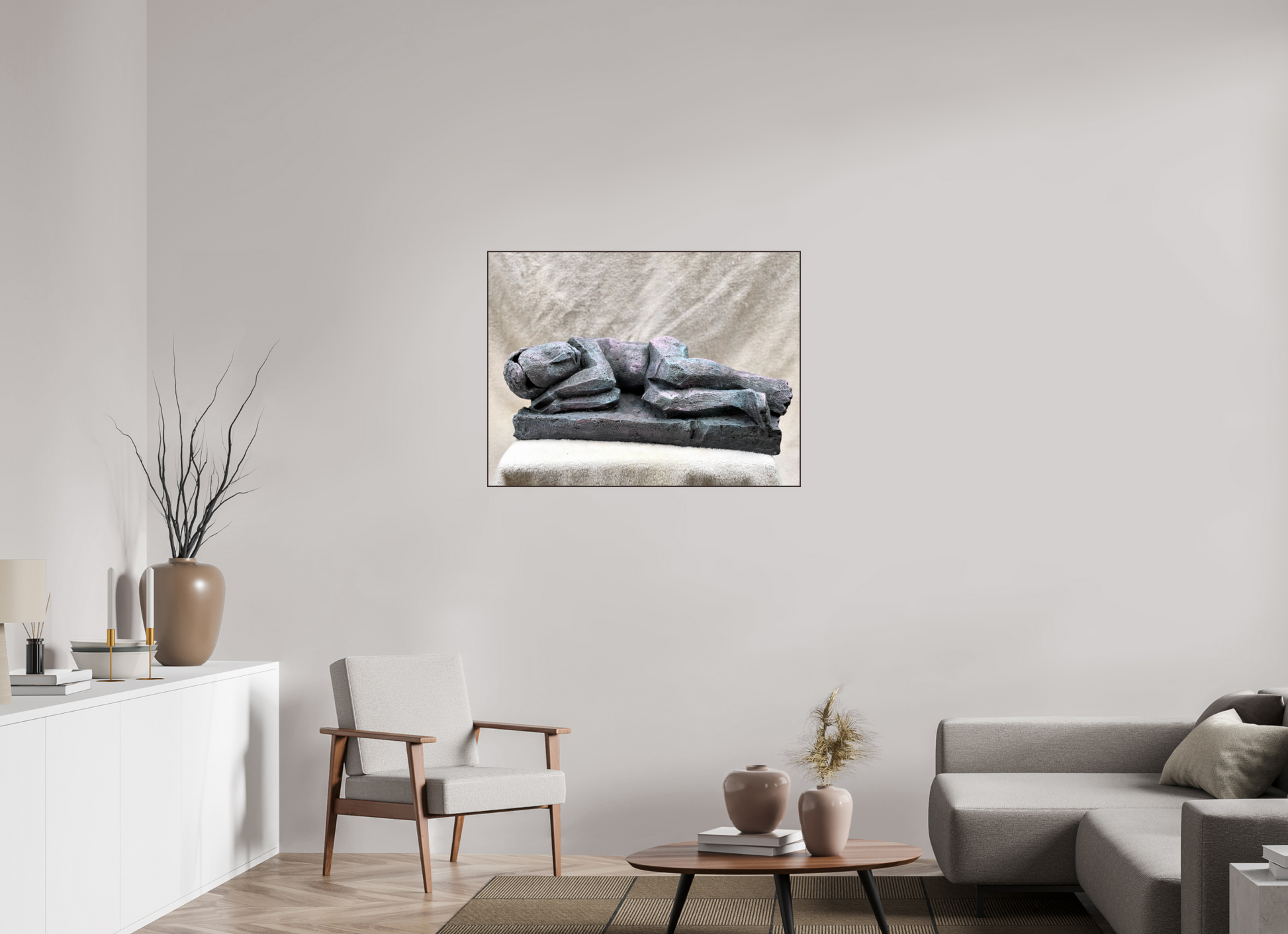 100 x 75 cm, Fine Art Print On Alu-Dibond Framed With Artbox Brown Dreamer - Fine Art Print On Alu-Dibond