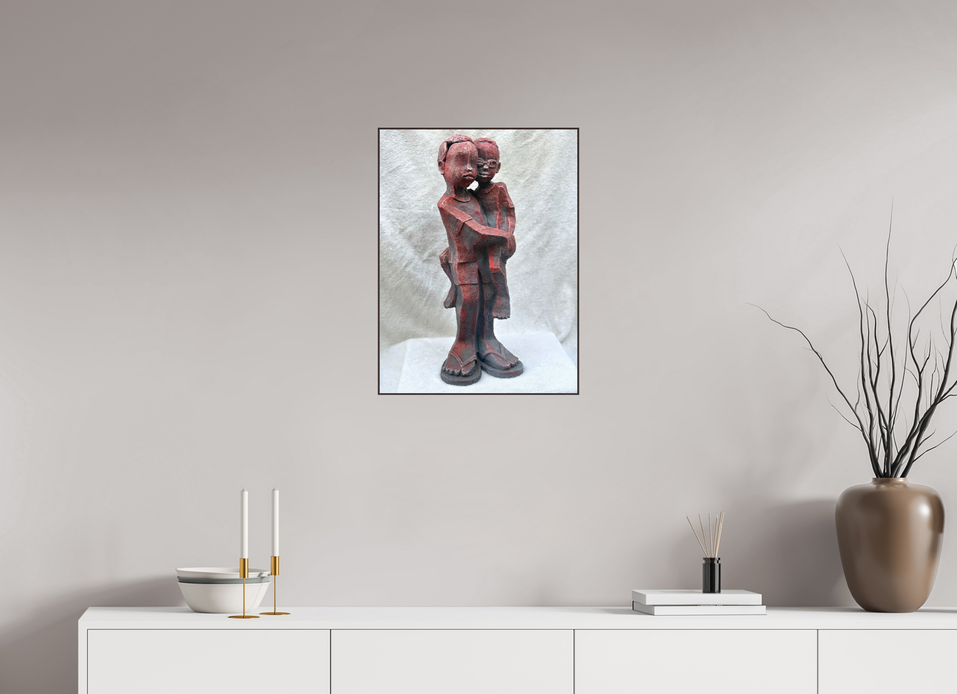45 x 60 cm, Fine Art Print On Alu-Dibond Framed With Artbox Brown Love And Responsibility - Fine Art Print On Alu-Dibond