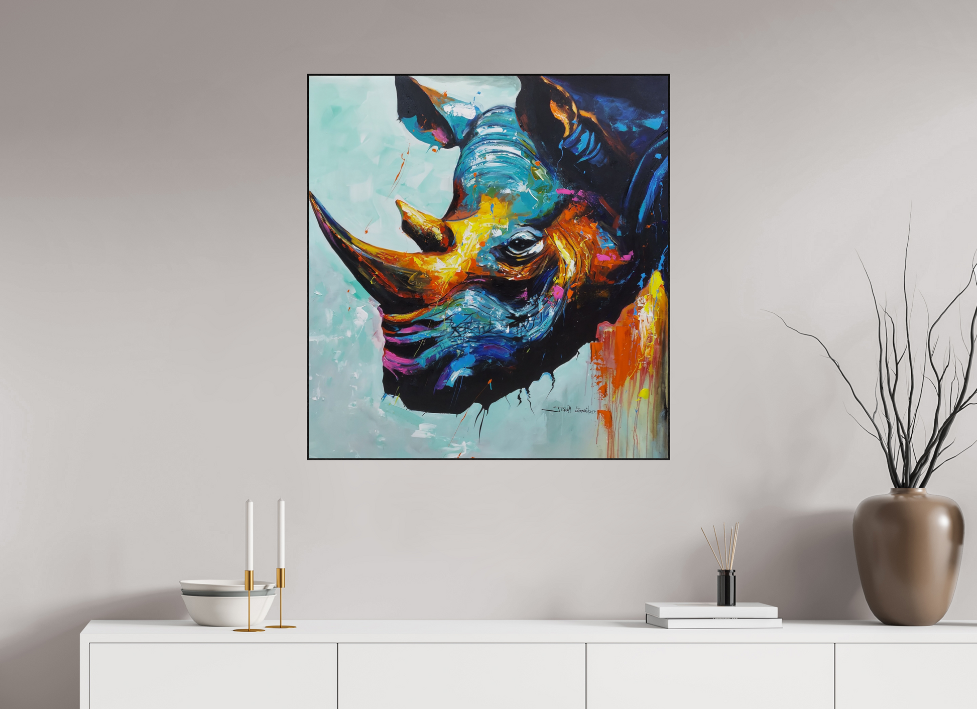 80 x 85,2 cm, Fine Art Print On Alu-Dibond Framed With Artbox Black Forged By Heart I - Fine Art Print On Alu-Dibond