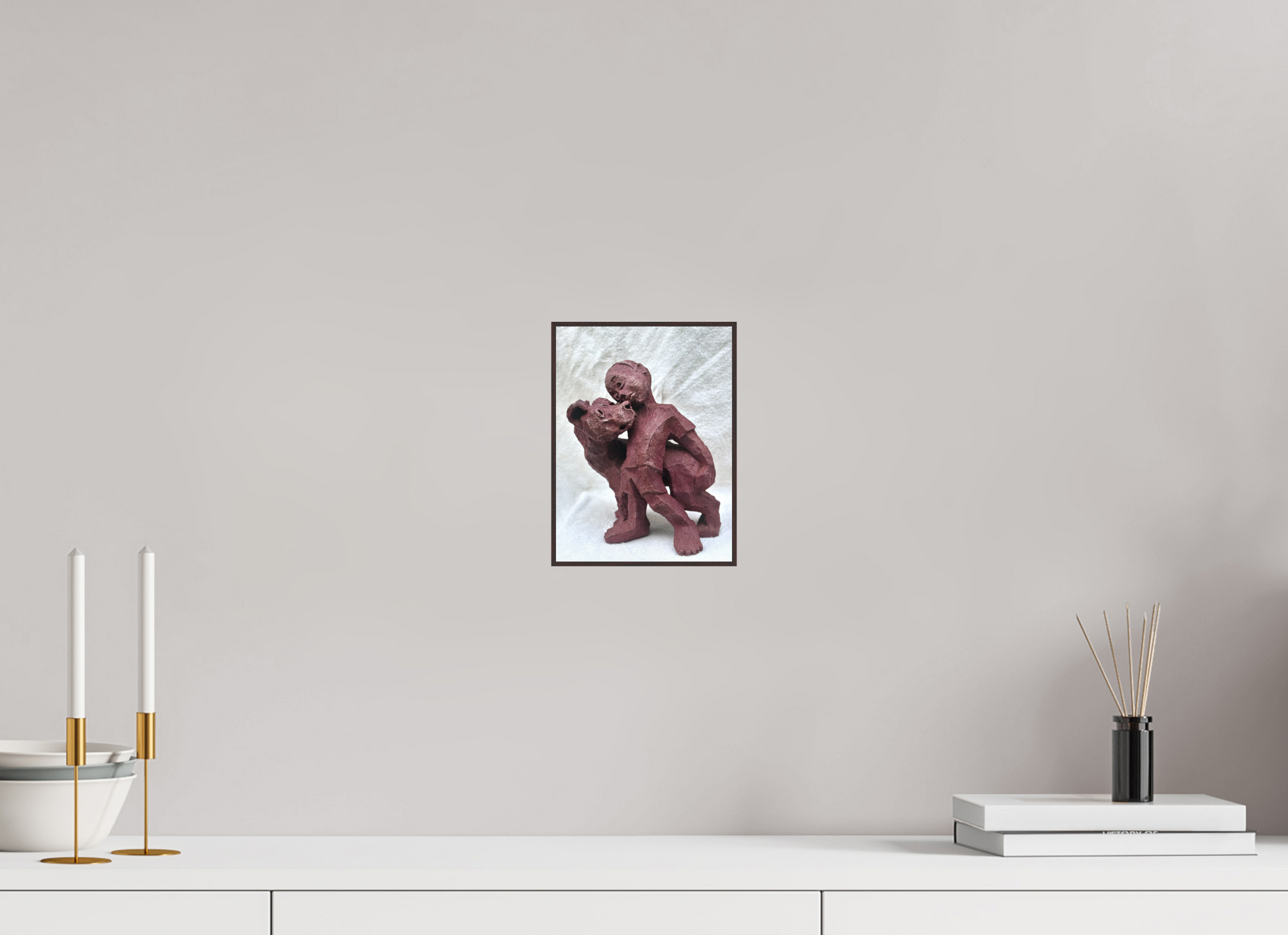 15 x 20 cm, Fine Art Print On Alu-Dibond Framed With Artbox Brown Friendship - Fine Art Print On Alu-Dibond