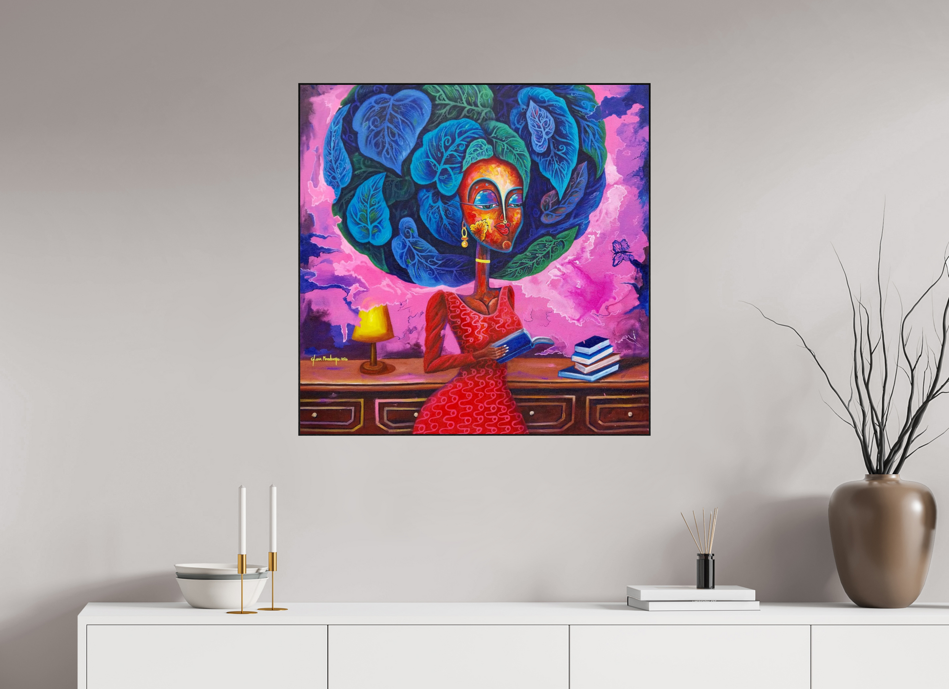 80 x 80 cm, Fine Art Print On Alu-Dibond Framed With Artbox Black Back To Reading Culture II - Fine Art Print On Alu-Dibond