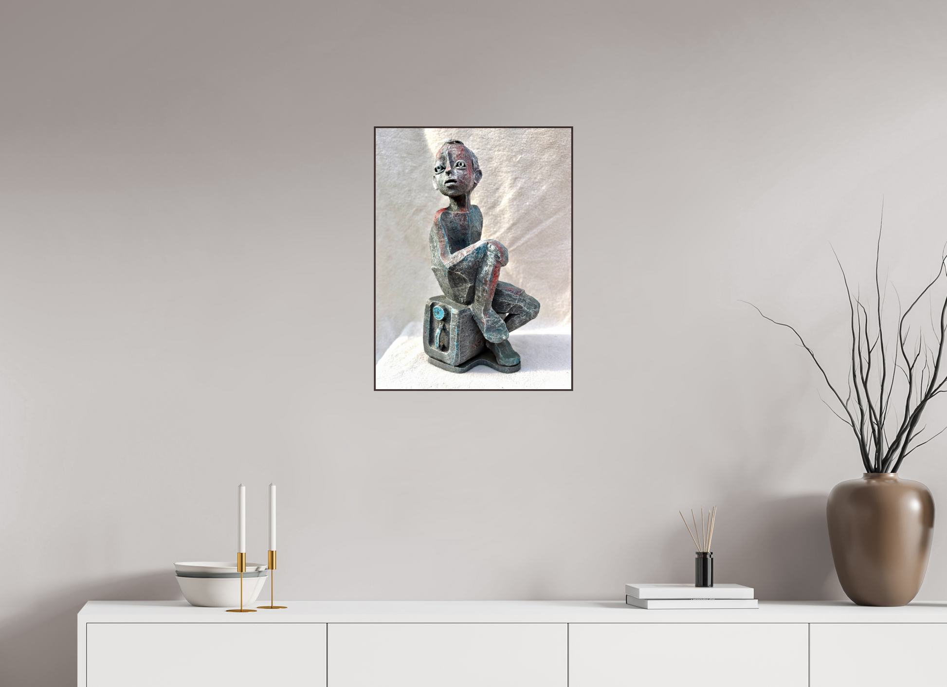 45 x 60 cm, Fine Art Print On Alu-Dibond Framed With Artbox Brown Nostalgia - Fine Art Print On Alu-Dibond
