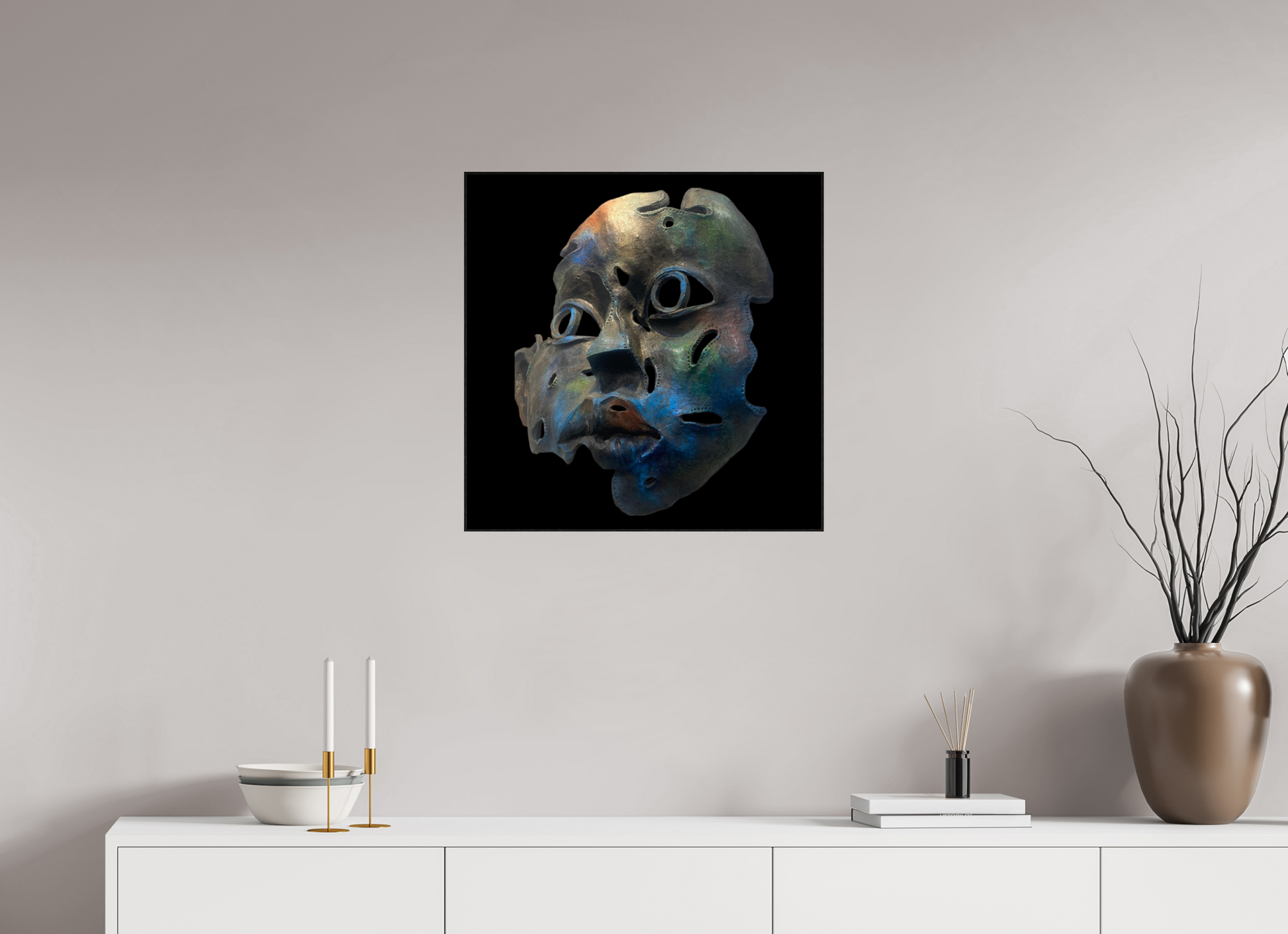 60 x 60 cm, Fine Art Print On Alu-Dibond Framed With Artbox Black Scars Of Identity - Fine Art Print On Alu-Dibond