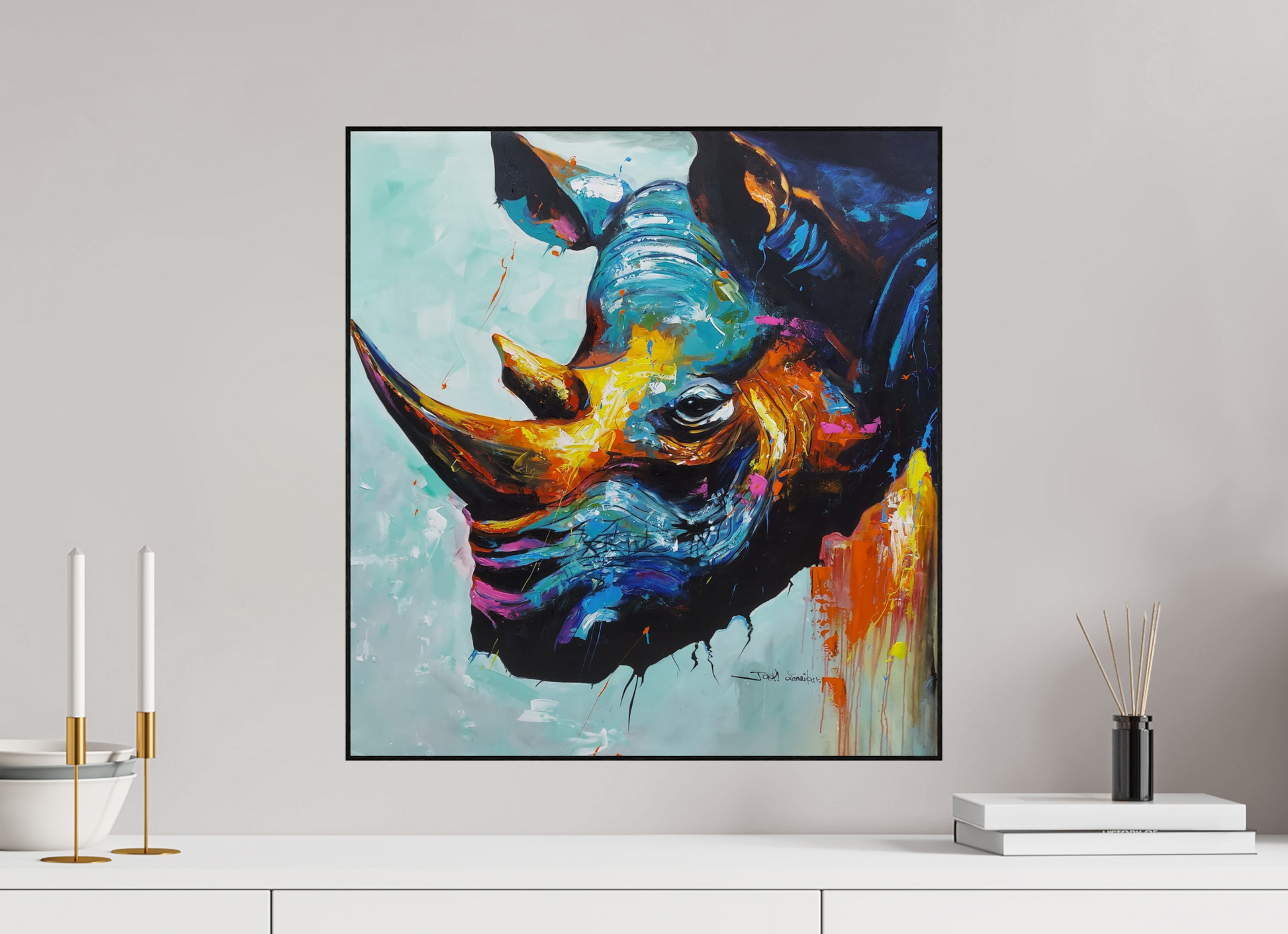 50 x 53,2 cm, Fine Art Print On Alu-Dibond Framed With Artbox Black Forged By Heart I - Fine Art Print On Alu-Dibond