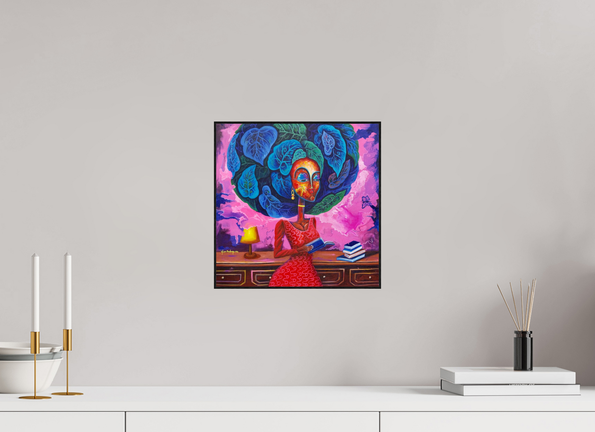 30 x 30 cm, Fine Art Print On Alu-Dibond Framed With Artbox Black Back To Reading Culture II - Fine Art Print On Alu-Dibond
