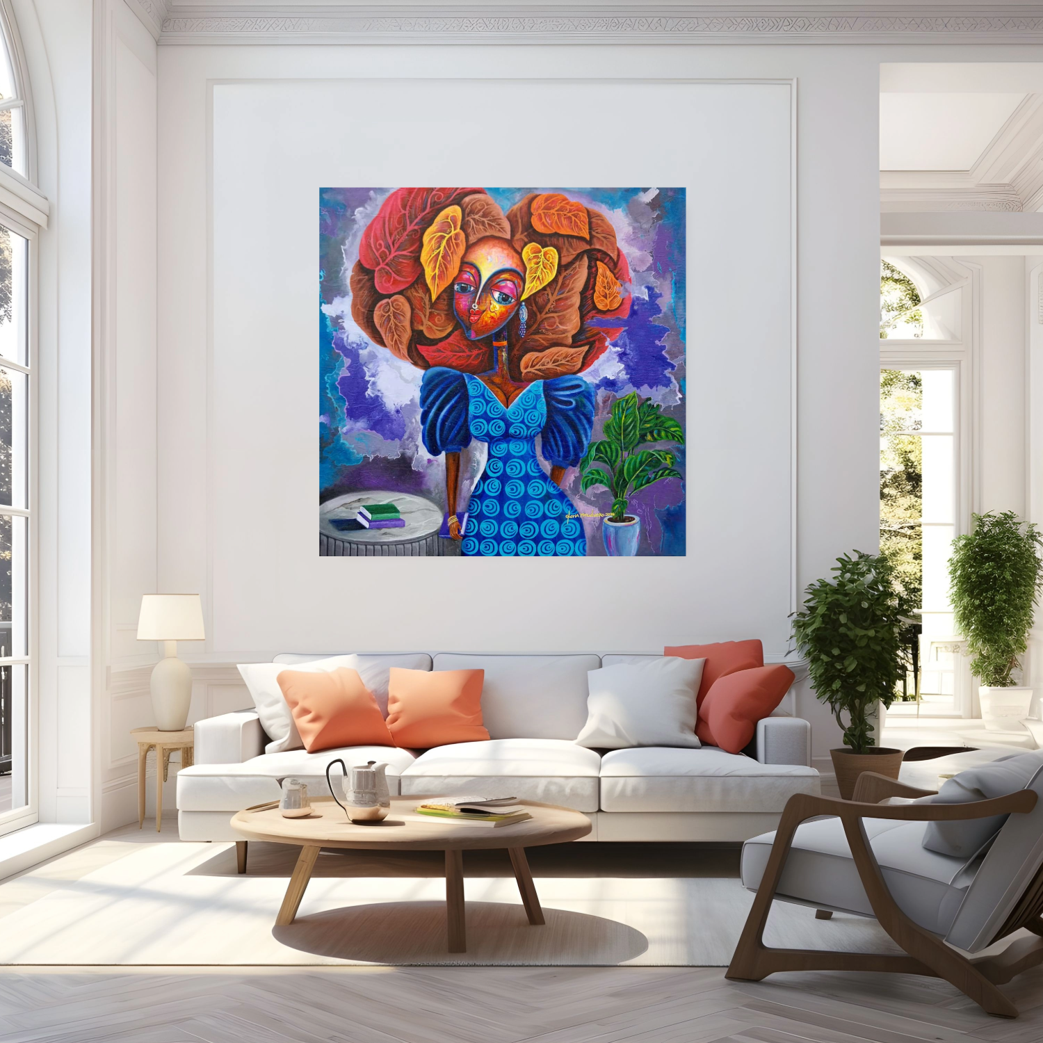 Alu-Dibond Fine Art Print Of Original Mixed Media Painting Back To Reading Culture 1