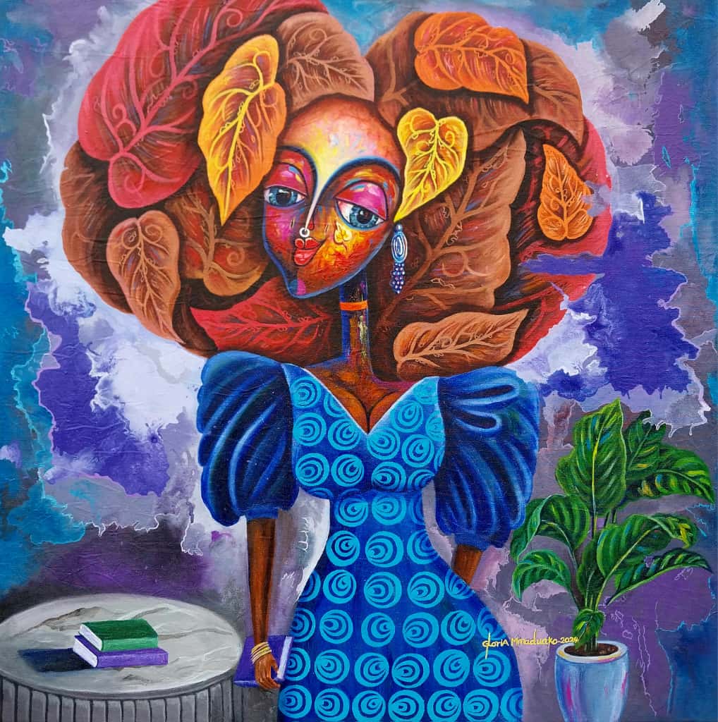 Alu-Dibond Fine Art Print Of Original Mixed Media Painting Back To Reading Culture 1