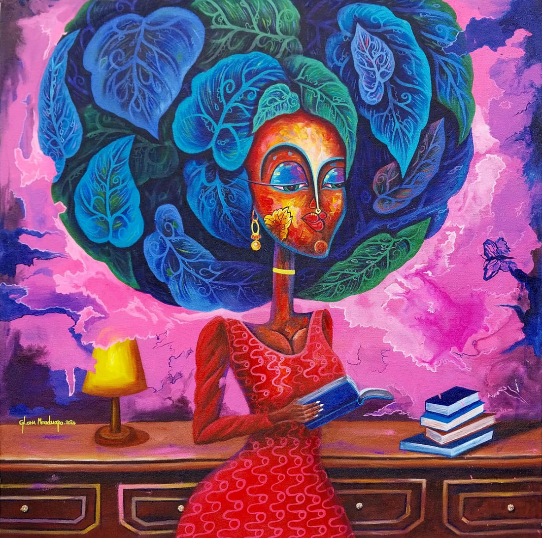 Alu-Dibond Fine Art Print Of Original Mixed Media Painting Back To Reading Culture 2