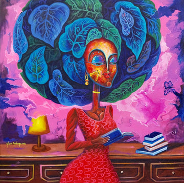 Alu-Dibond Fine Art Print Of Original Mixed Media Painting Back To Reading Culture 2