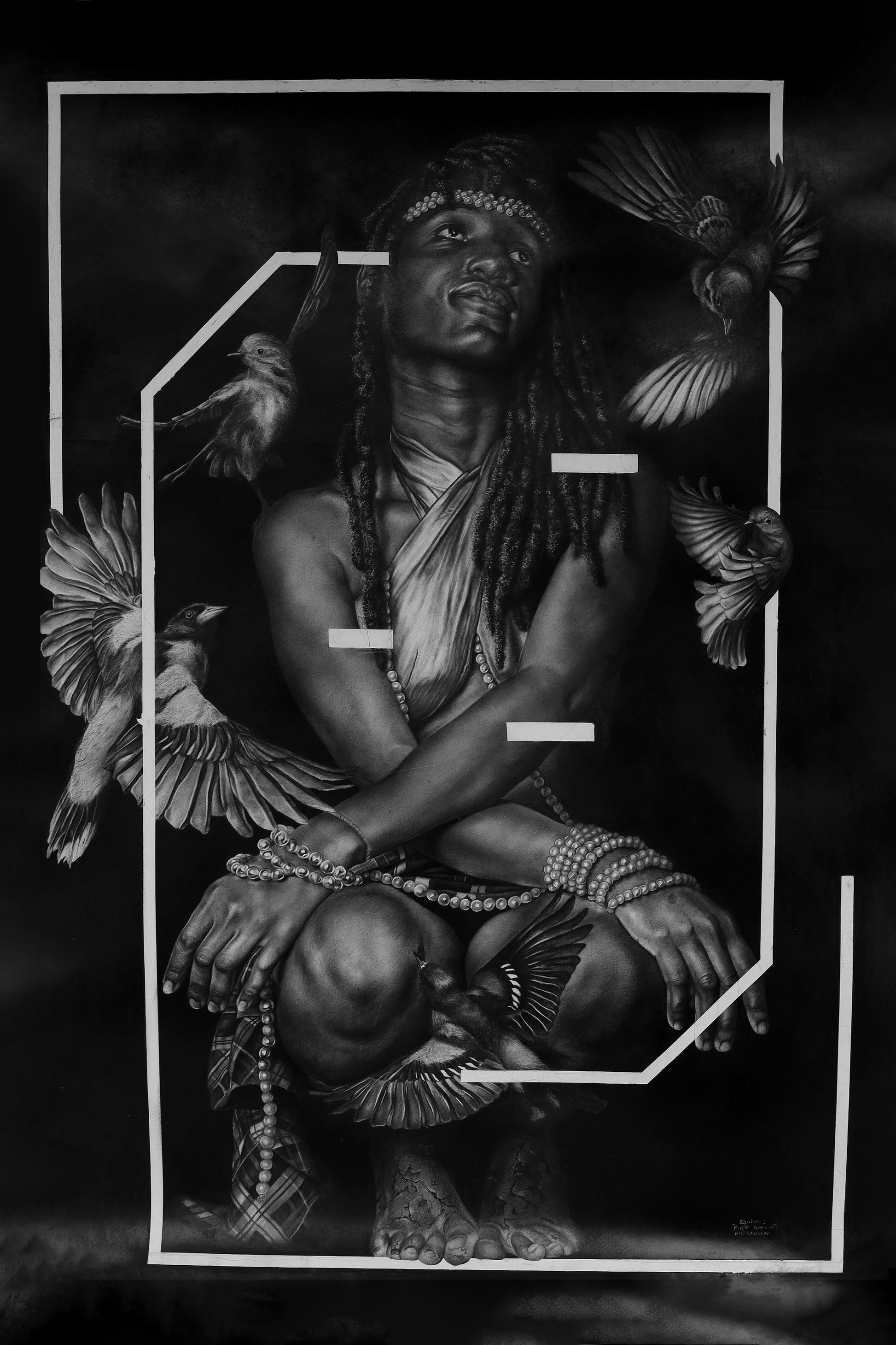 Dawn Of Wishes II :  Hyperrealistic Surrealism African Painting For Sale