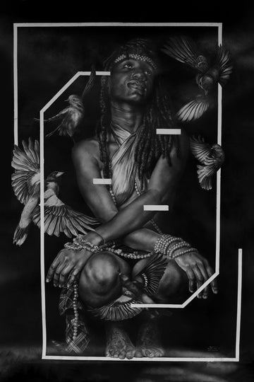 Dawn Of Wishes II :  Hyperrealistic Surrealism African Painting For Sale