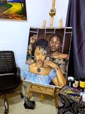  Hyperrealistic African Pastel Painting For Sale