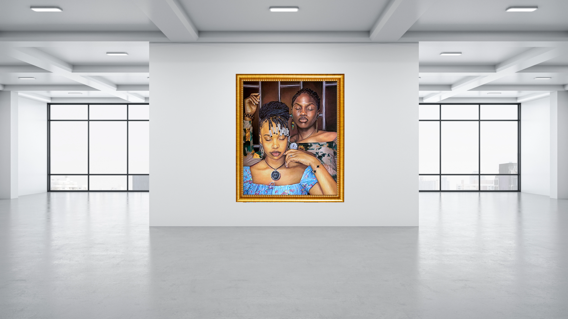  Hyperrealistic African Pastel Painting For Sale