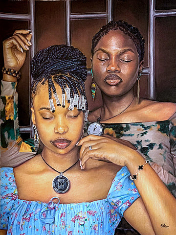  Hyperrealistic African Pastel Painting For Sale