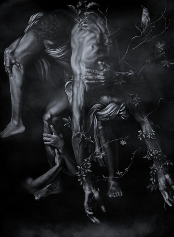 Exodus :  Hyperrealistic Surrealism African Painting For Sale