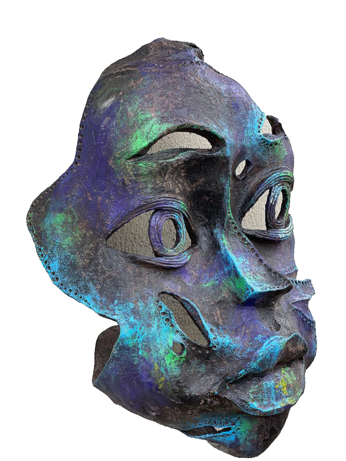 Eco Friendly Wood Sculpture "Face And Hope 2"