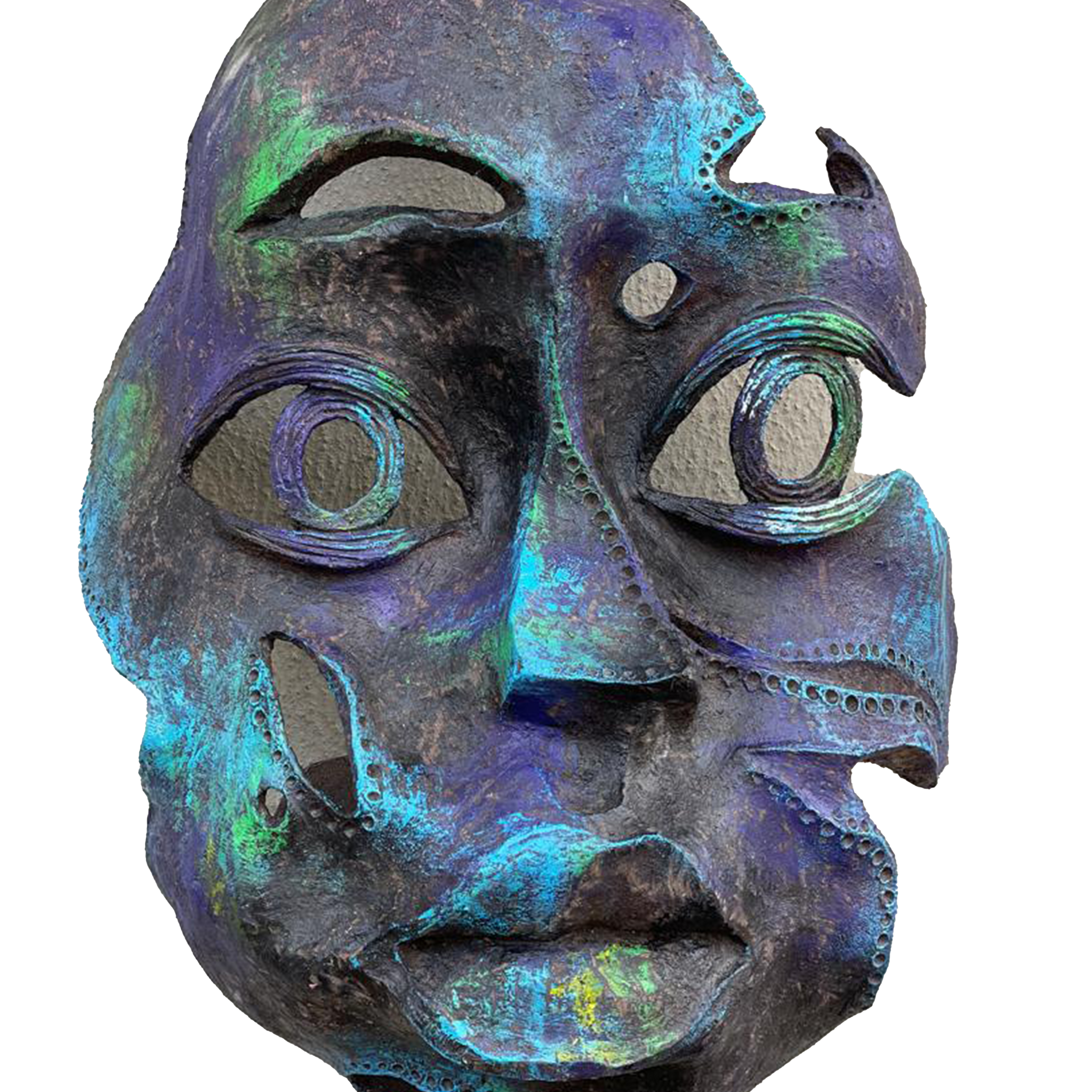 Eco Friendly Wood Sculpture "Face And Hope 2"