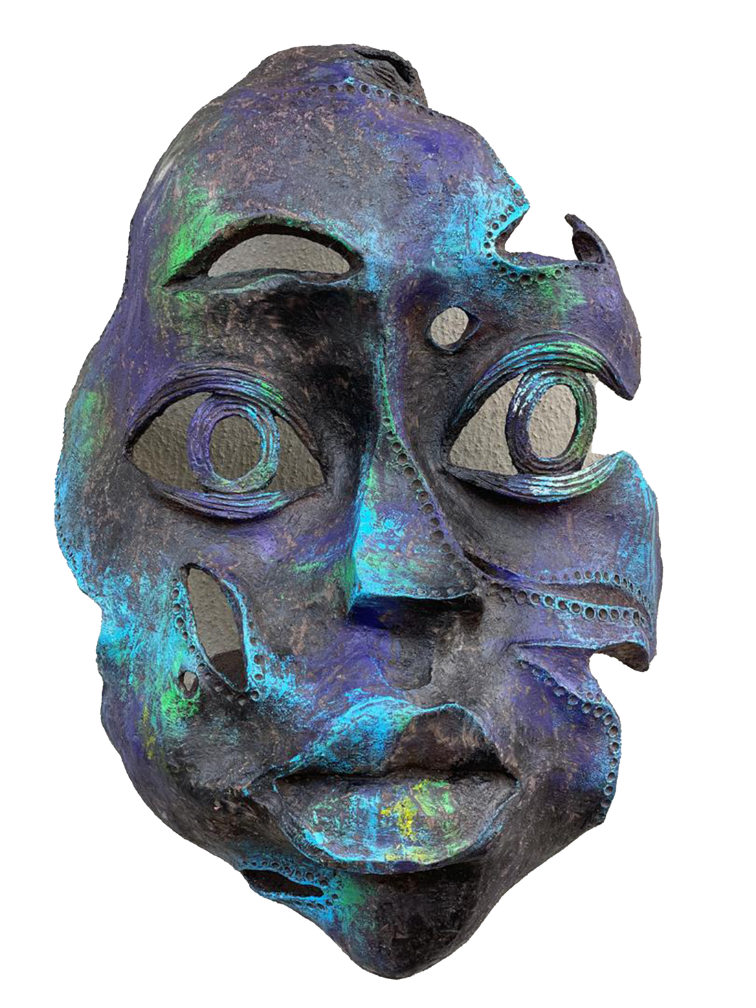 Eco Friendly Wood Sculpture "Face And Hope 2"