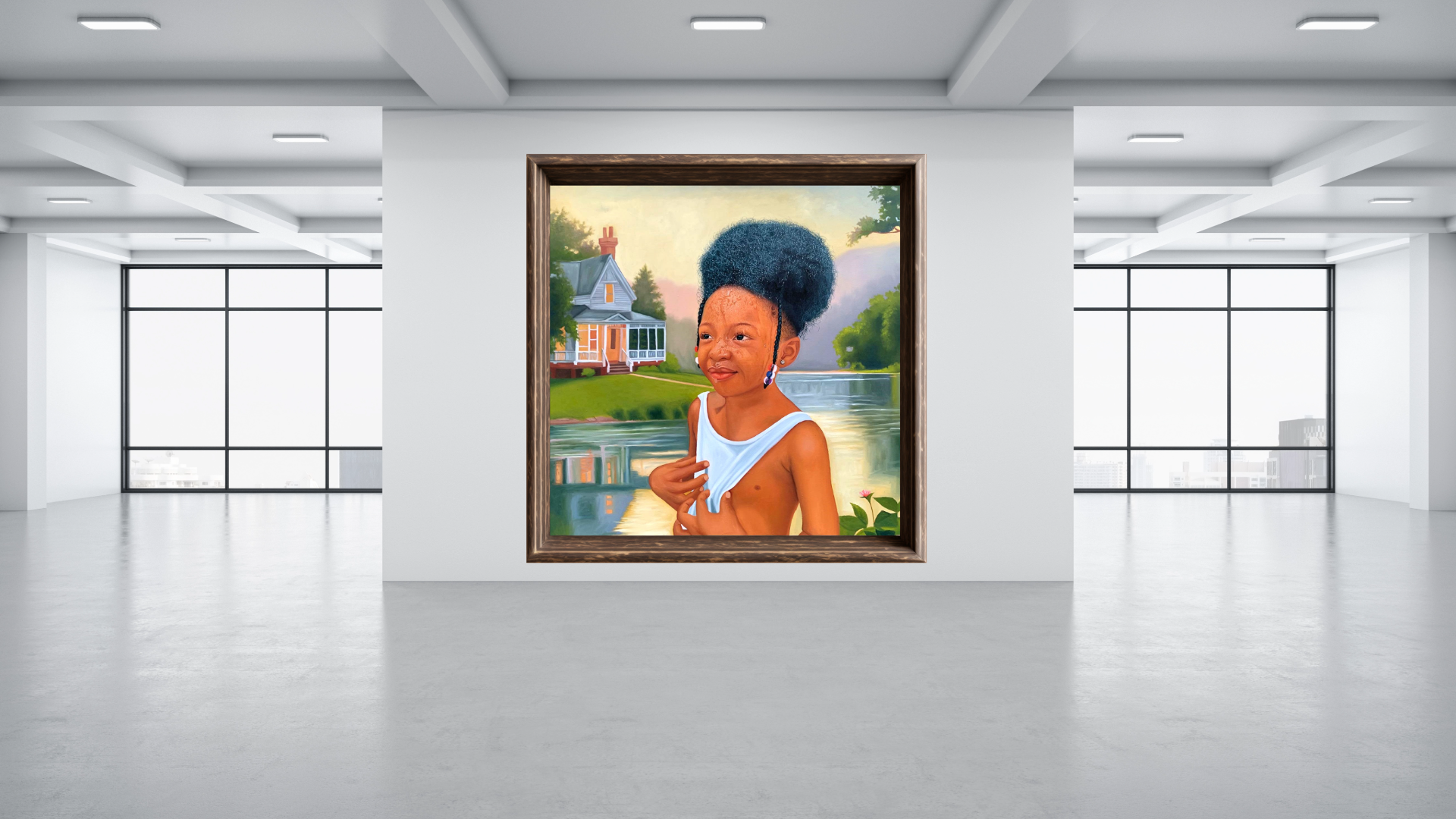 Finding Peace In Nature : African Oil Painting For Sale