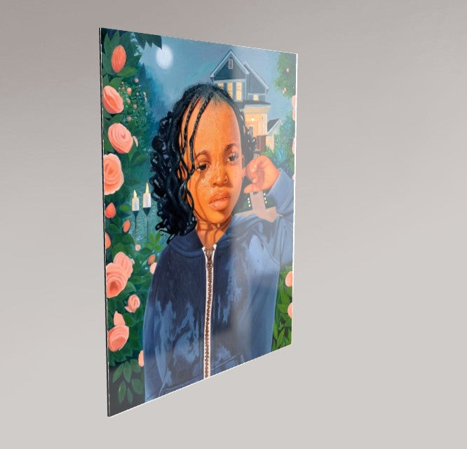 Acryglas Fine Art Print Of Original Oil Painting Moonlight Garden