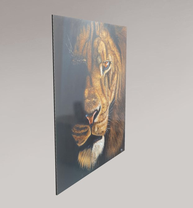 Alu-Dibond Fine Art Print Of Original Acrylic Painting Lion