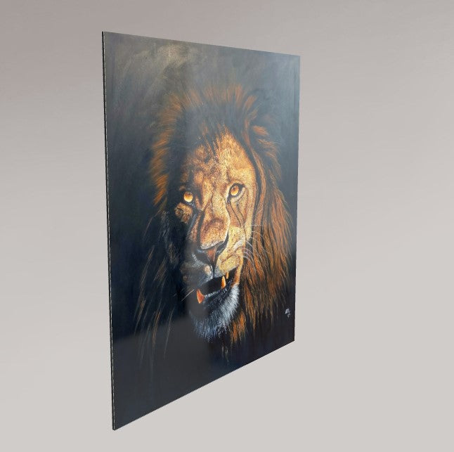 Alu-Dibond Fine Art Print Of Original Acrylic Painting Lion