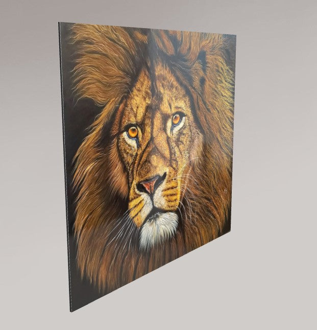 Alu-Dibond Fine Art Print Of Original Acrylic Painting Lion