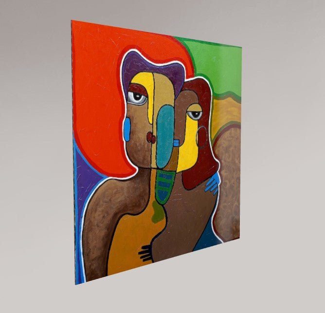 Alu-Dibond Fine Art Print Of Original Acrylic Painting The World Around Us