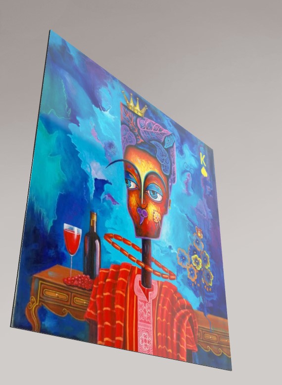 Alu-Dibond Fine Art Print Of Original Mixed Media Painting The King