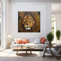 Alu-Dibond Fine Art Print Of Original Acrylic Painting Lion