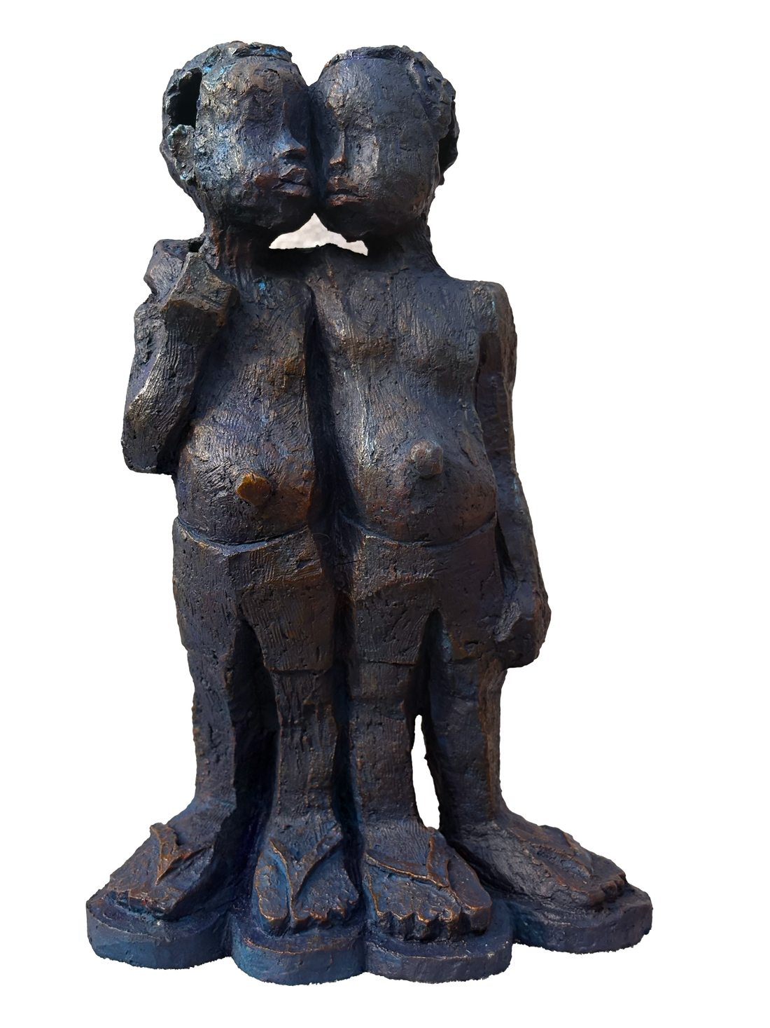 Clay With Pigment Sculpture "Love And Friendship 1"