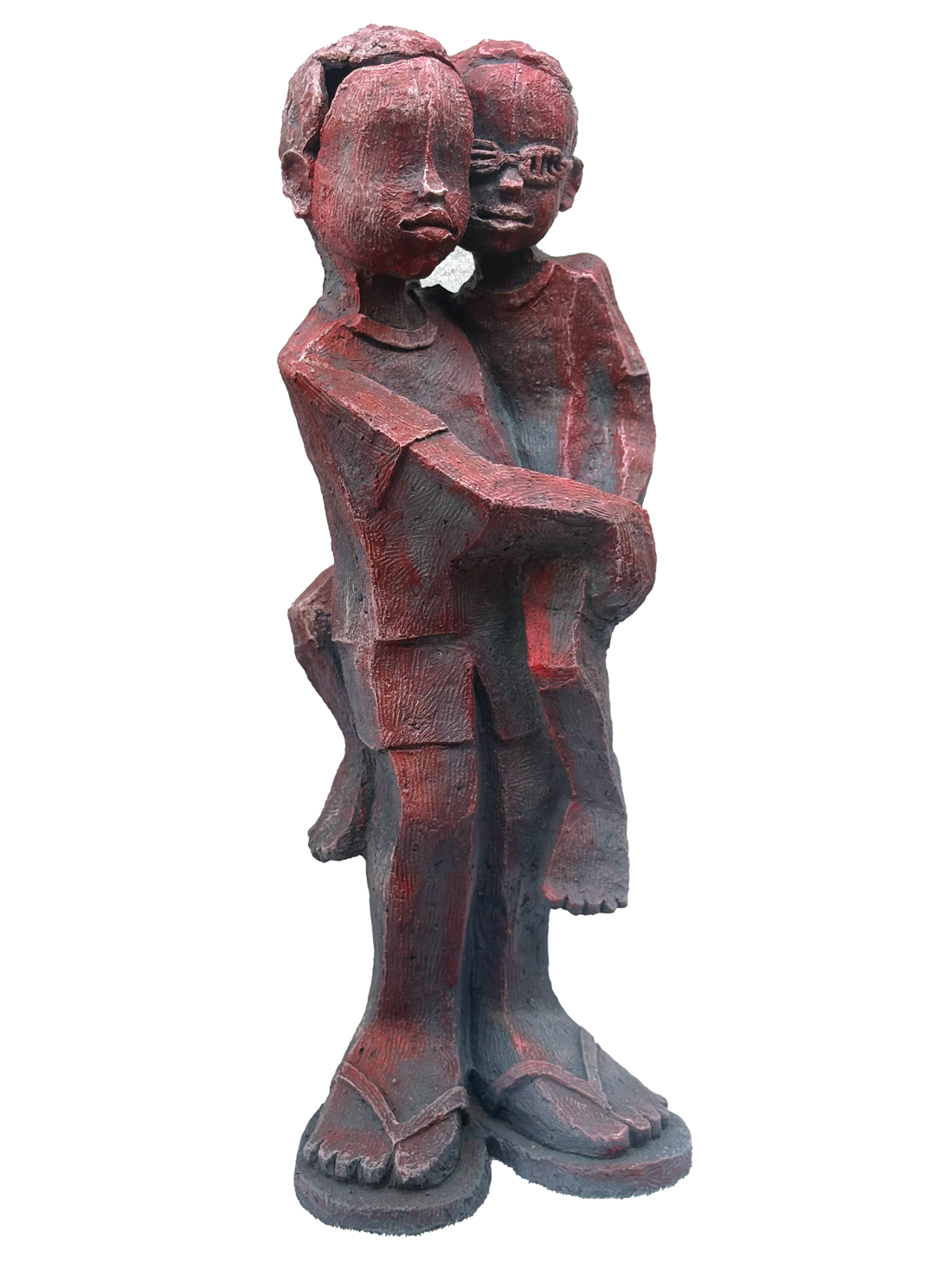 Clay With Pigment Sculpture "Love And Responsability"