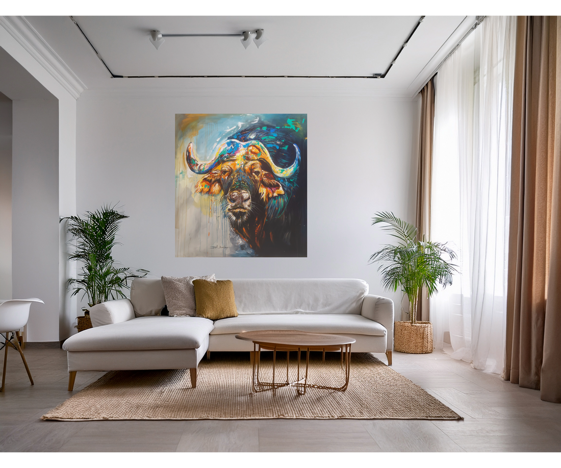 Loyalty: Abstract Acryl Painting of a Buffalo