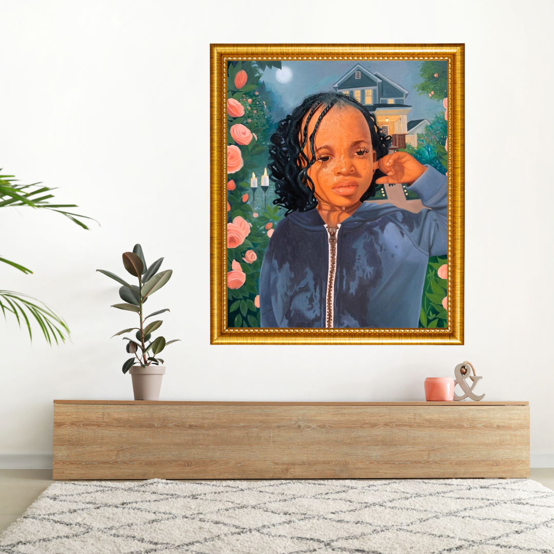 Moolight Garden : African Oil Painting For Sale