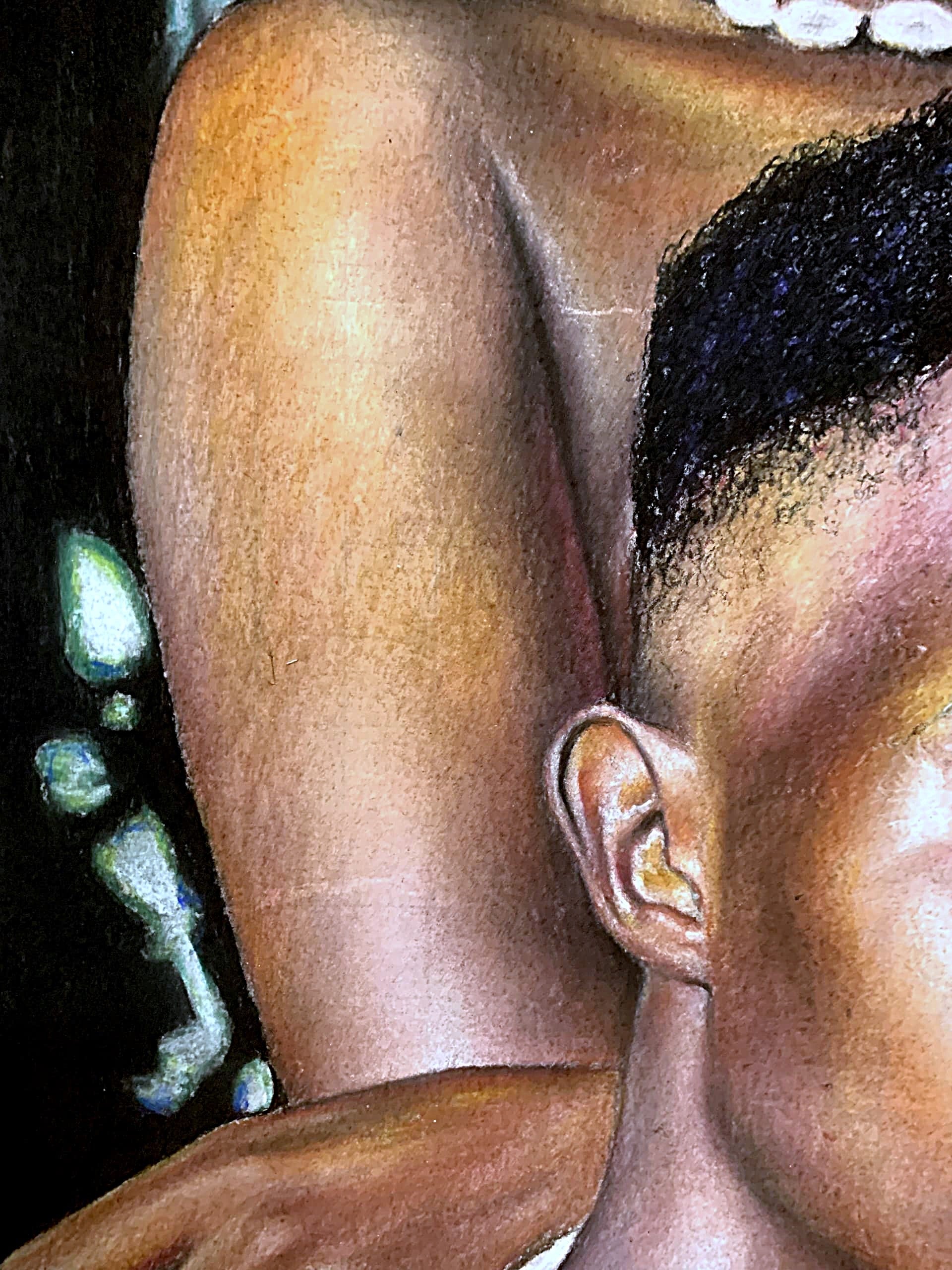  Hyperrealistic African Pastel Painting For Sale