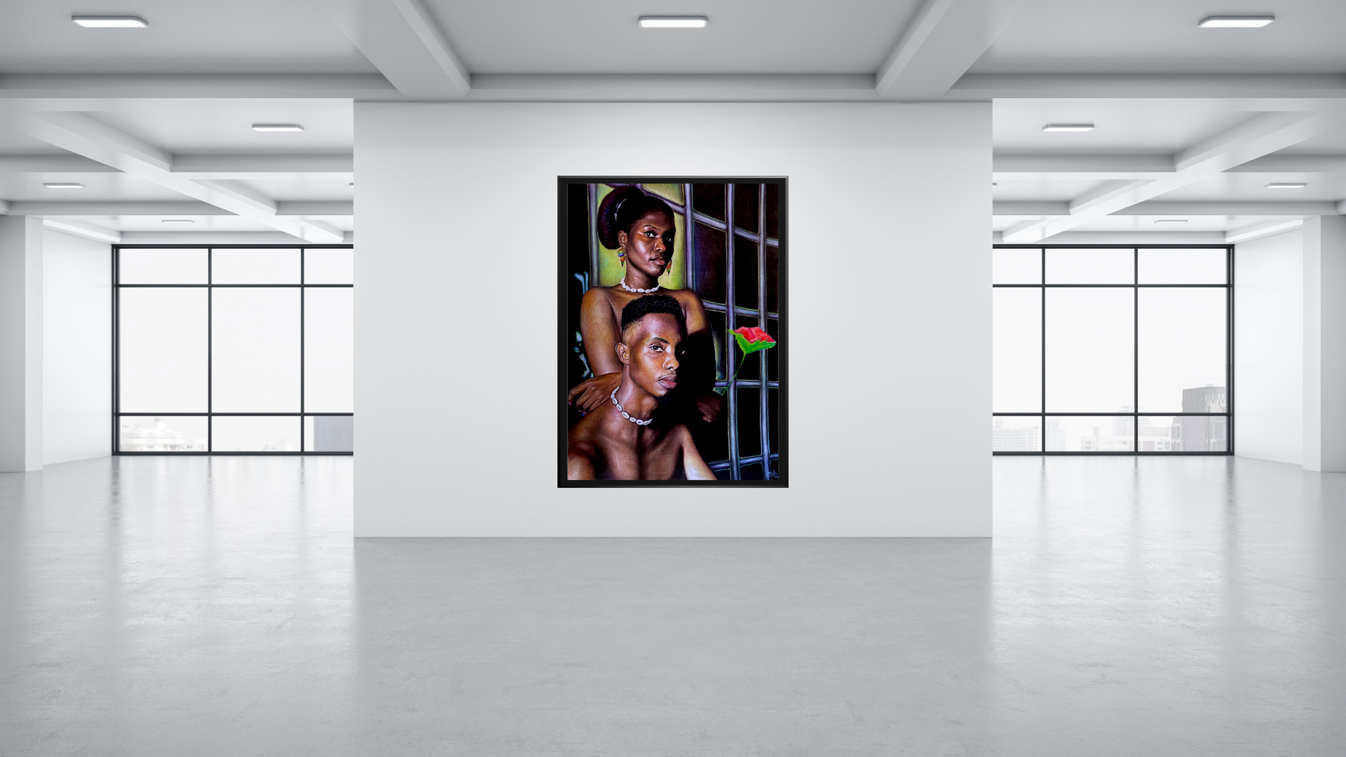  Hyperrealistic African Pastel Painting For Sale