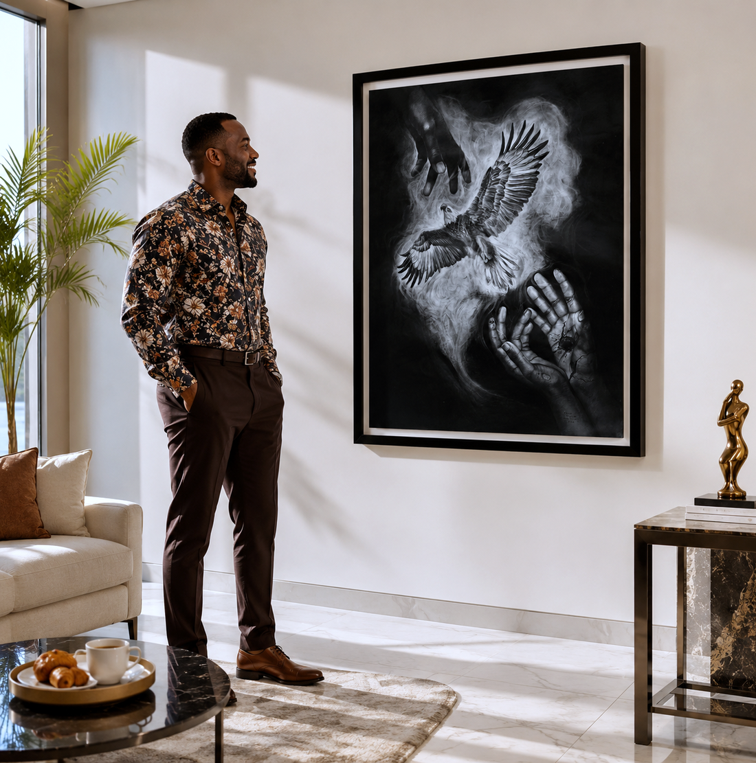 Pass On : Surrealism African Painting For Sale