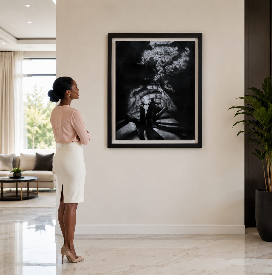Protect And Serve : Surrealism African Painting For Sale