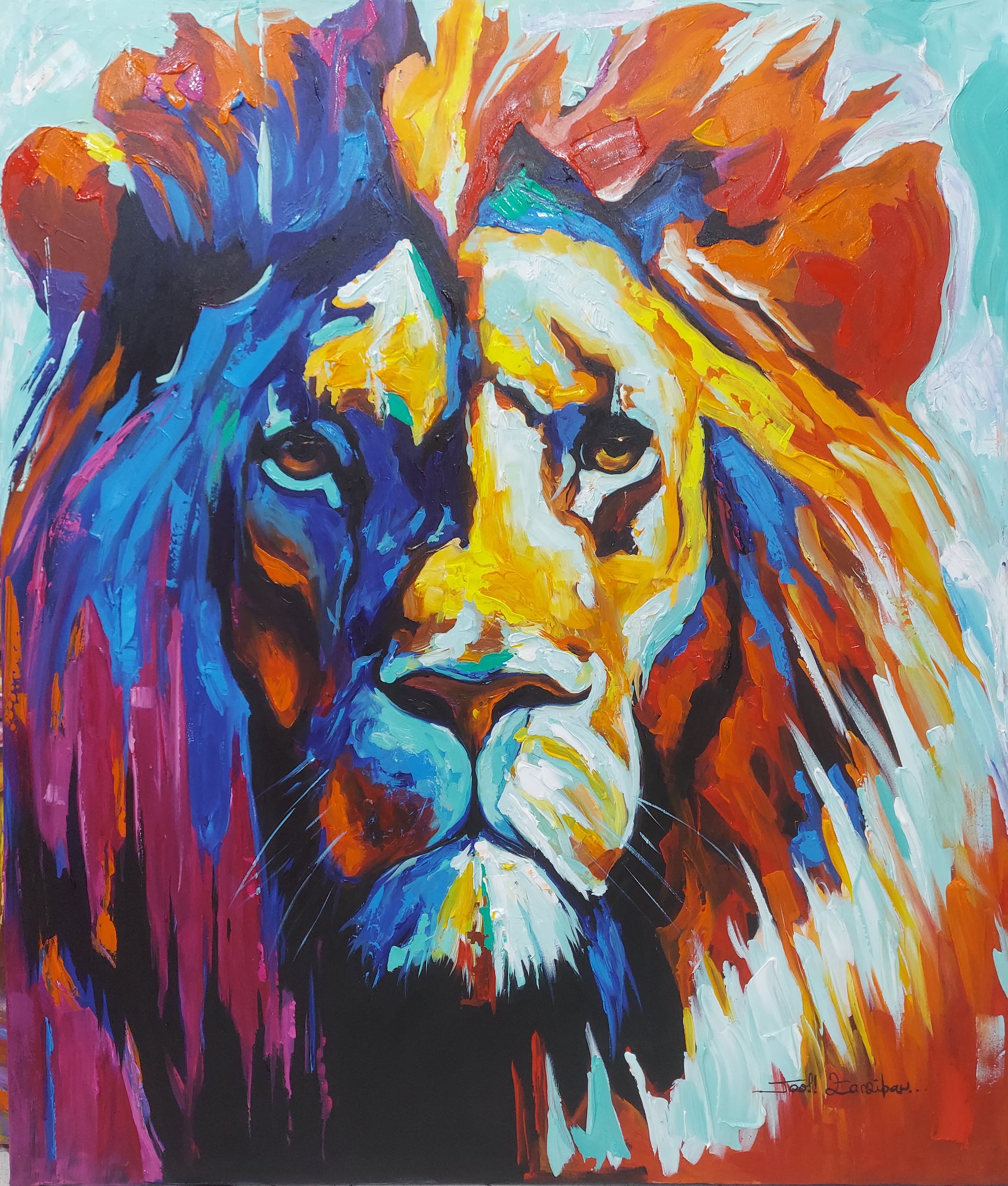 Royalty: Abstract Acryl Painting of a lion